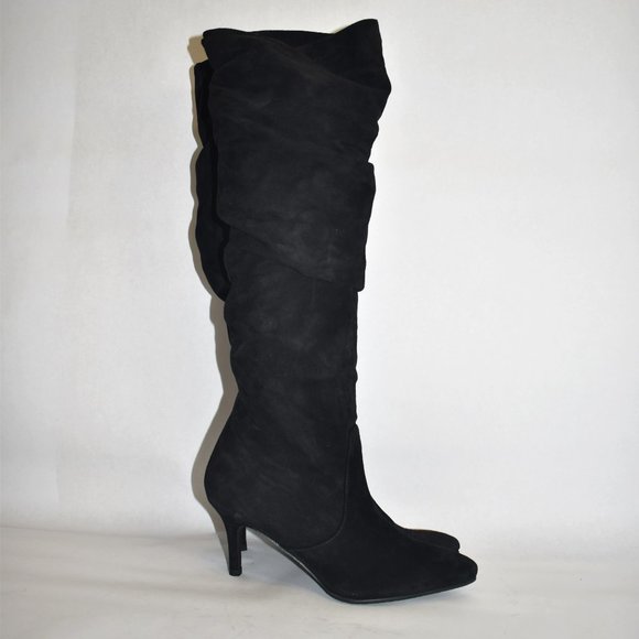 STUART WEITZMAN Lafayette Slouch Boot OVER THE KNEE SUEDE BLACK 5.5 (P4) - Picture 7 of 13